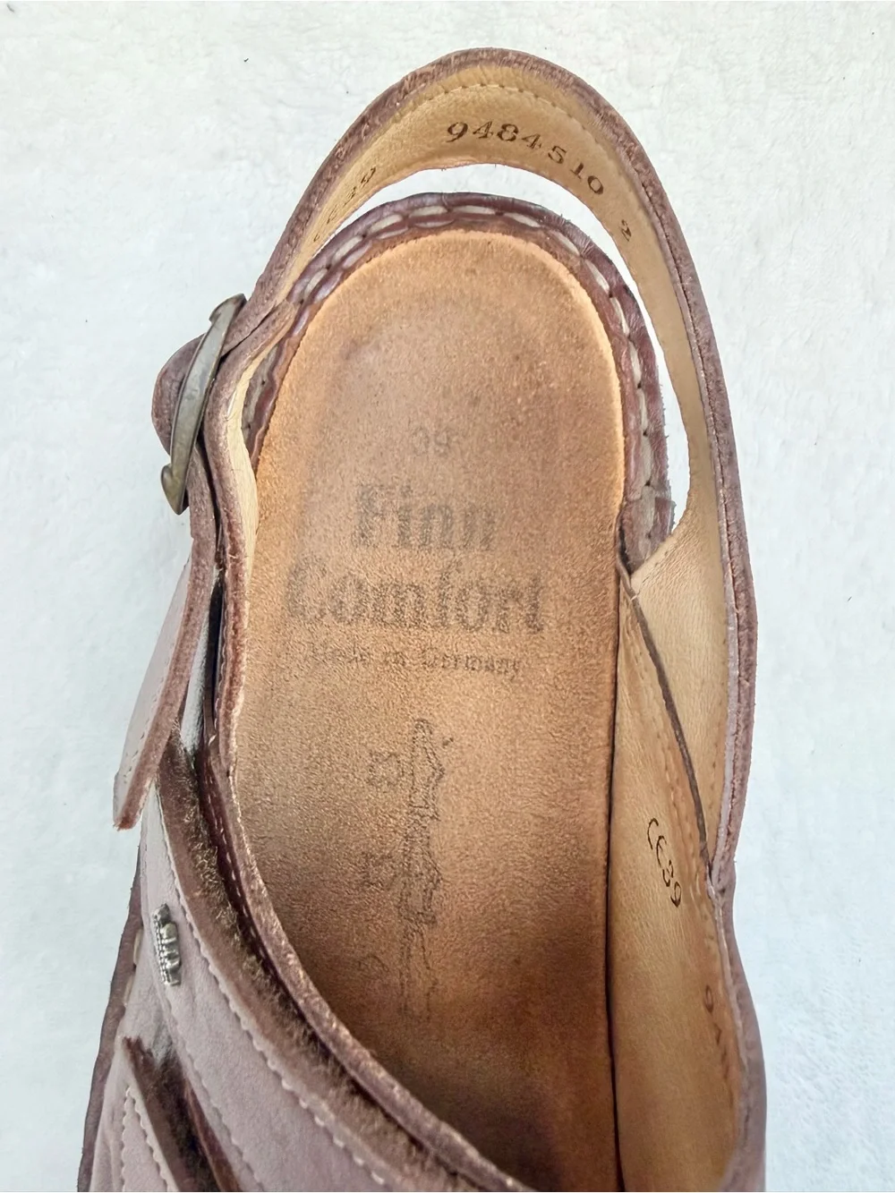 Finn Comfort Sylt Sandals Womens Brown Leather Soft Footbed Size EU 39 US 8.5